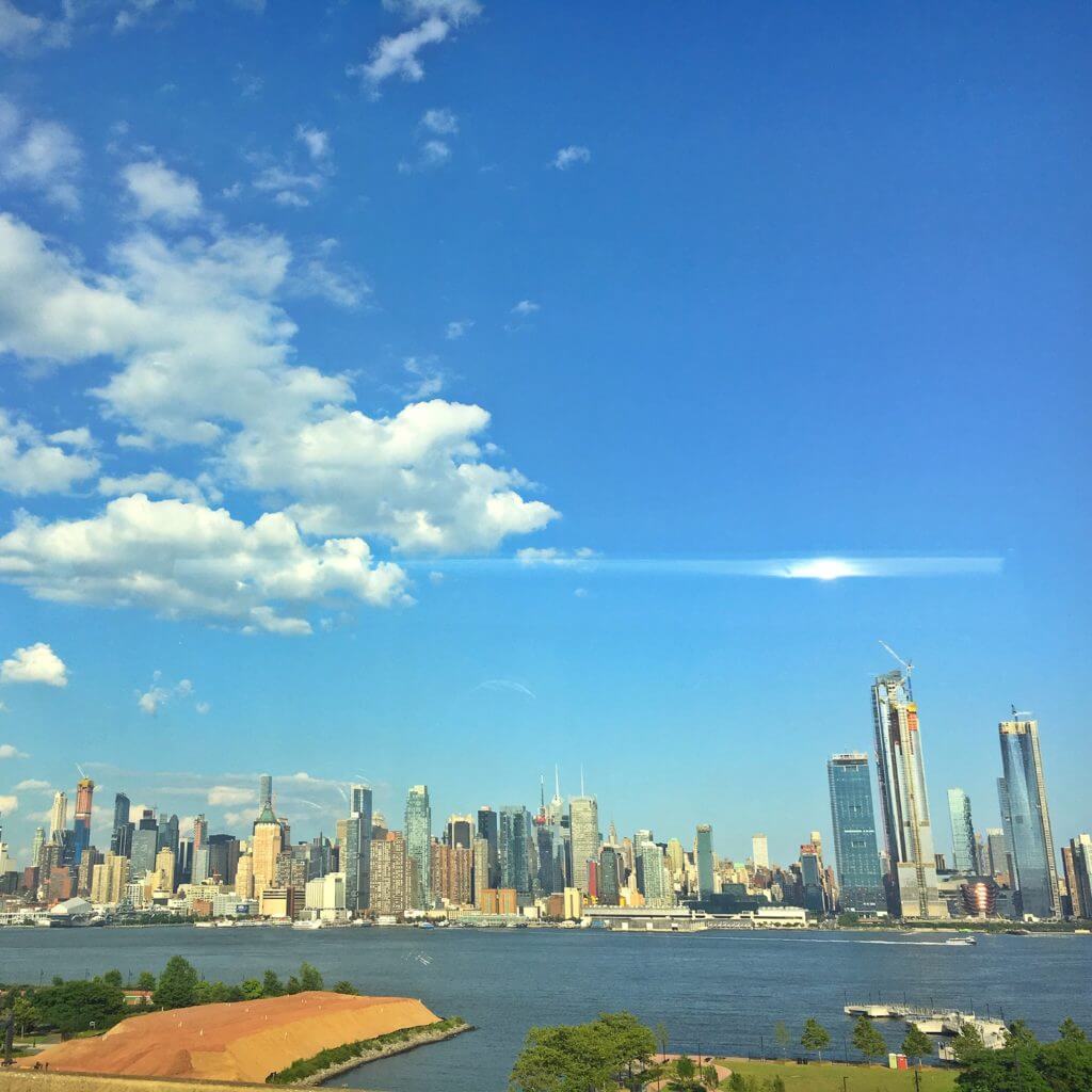 NYC skyline from the highway in NJ