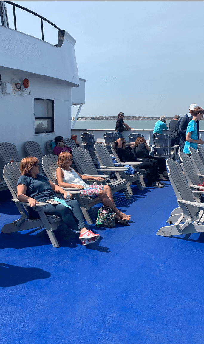 Sitting on the deck of the Cape May - Lewes Ferry