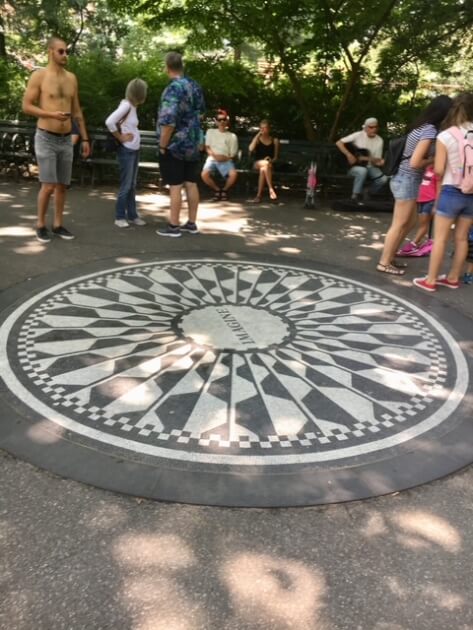 Imagine Mosaic in Central Park dedicated to Beatle's legend John Lesnon in NYC